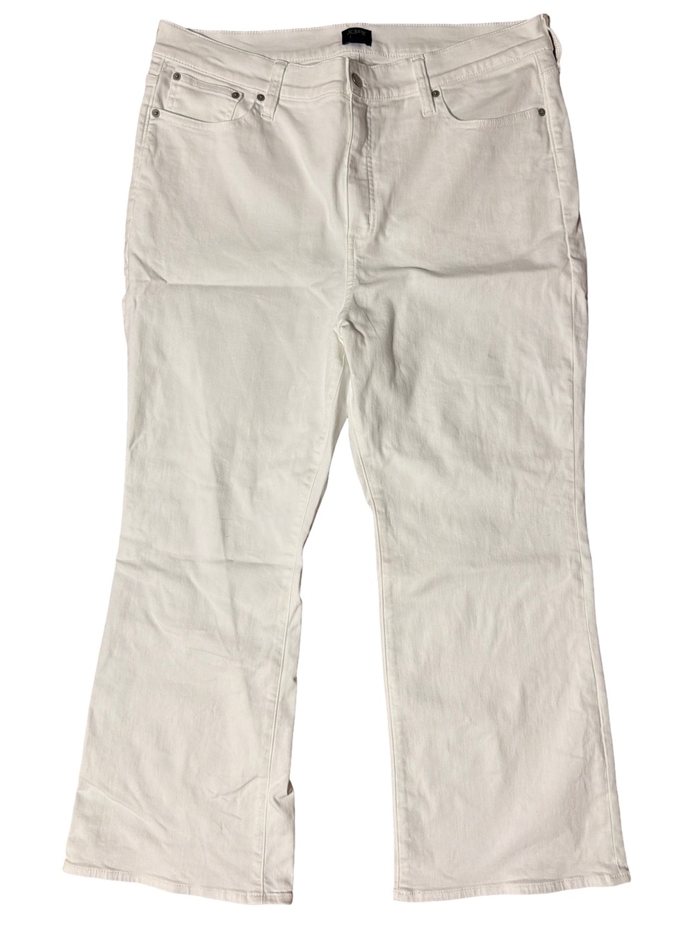 J. Crew White Denim Ankle Flare Jeans Size 18
